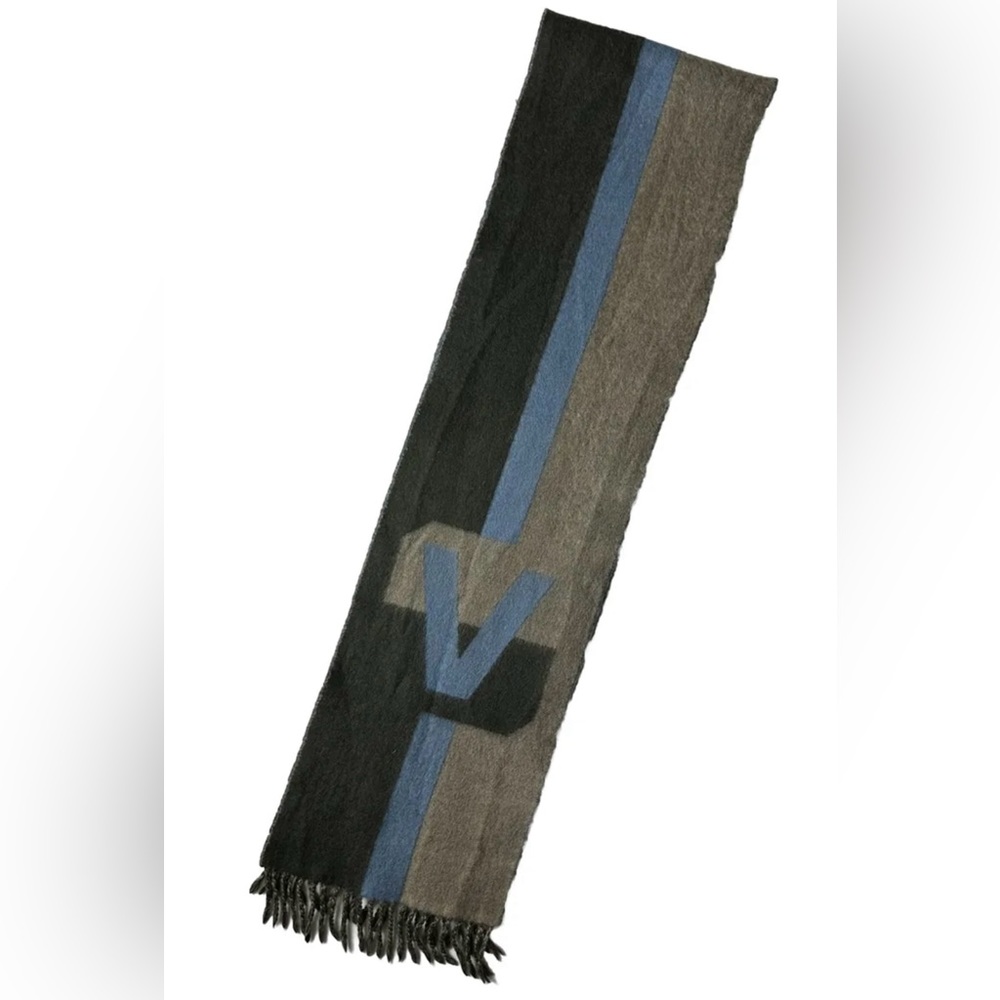 Louis Vuitton Bicolor Scarf Cashmere Wool Men Women LV - Picture 2 of 7